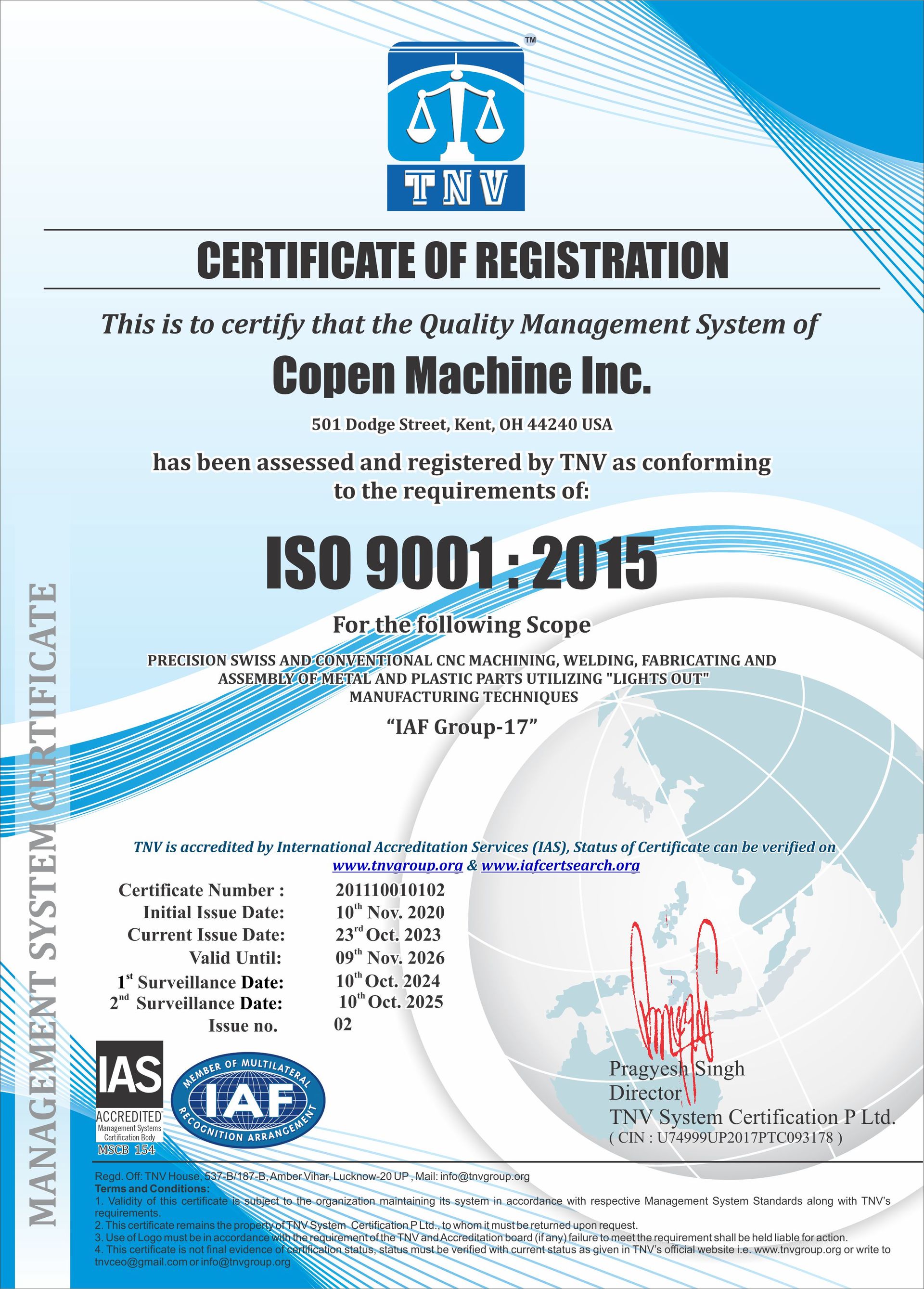 2023 ISO Certificate
